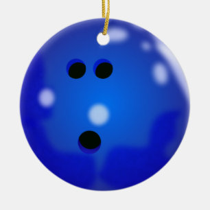 Ornamento de la bola de bolos (azul)