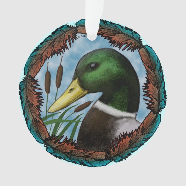 Ornamento de la cabeza del pato Mallard (Anverso)