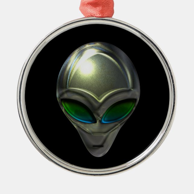 Ornamento de la cabeza metalizado de Alien 02 (Frente)