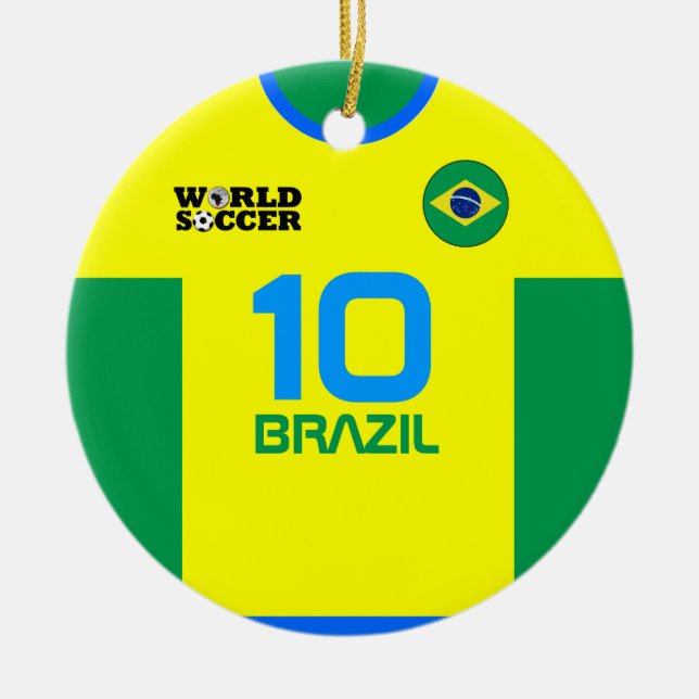 Ornamento de la camiseta de fútbol mundial de Bras (Frente)