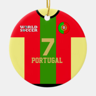Ornamento de la camiseta de fútbol mundial de Por