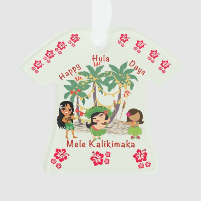 Ornamento de la camiseta de Happy Hula Days (Anverso)