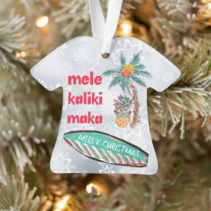 Ornamento de la camiseta de Mele Kalikimaka Aloha