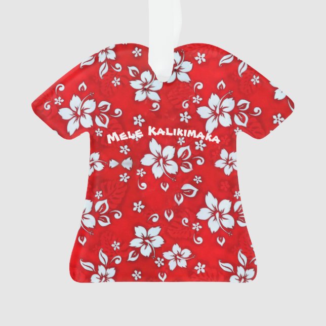 Ornamento de la camiseta de Red Hibiscus Aloha (Anverso)
