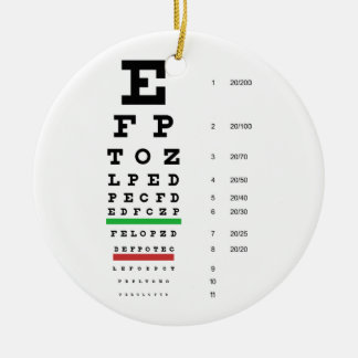 Ornamento de la carta de ojo de Snellen
