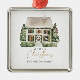 Ornamento de la casa de los Navidades de invierno 