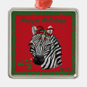 Ornamento de la cebra del personalizable buenas