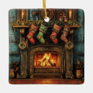 Ornamento de la chimenea de Steampunk para navidad