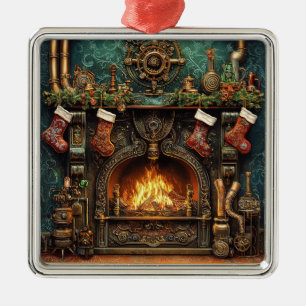 Ornamento de la chimenea de Steampunk para navidad