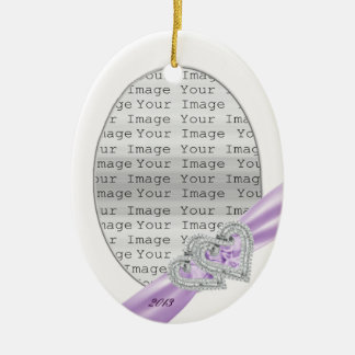 Ornamento de la cinta de lavanda del corazón perso