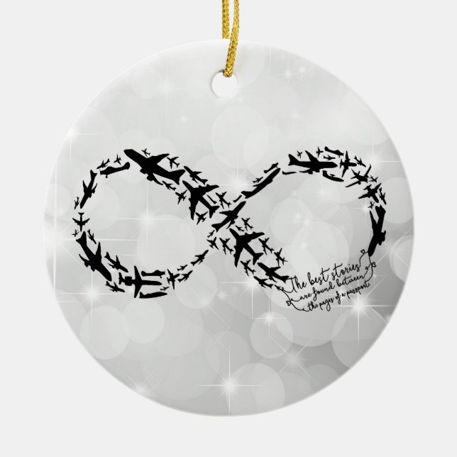 Ornamento de la cita del infinito del pasaporte, (Frente)