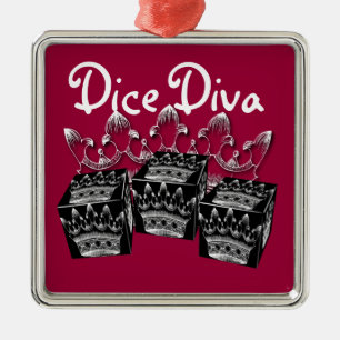 ornamento de la diva de los dados
