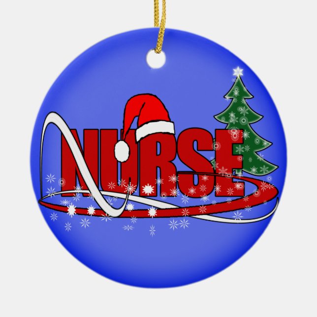 ORNAMENTO DE LA ENFERMERA DEL NAVIDAD (UN LADO) (Frente)