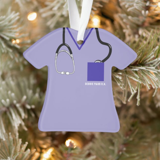 Ornamento de la enfermera Scrubs - Regalo médico p (Árbol)