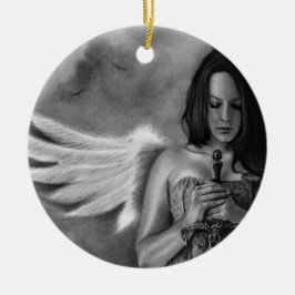 Ornamento de la espada del chica del ángel del
