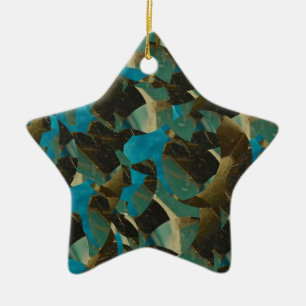 Ornamento de la estrella azul del mosaico