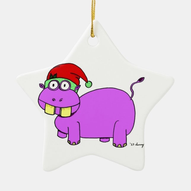 Ornamento de la estrella de Hippo - Verde (Frente)