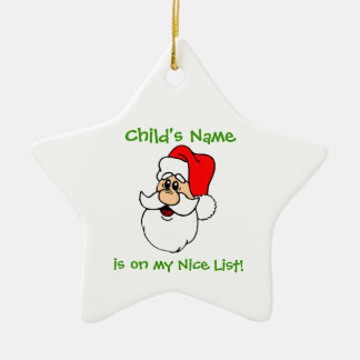 Ornamento de la estrella de la lista de Santa