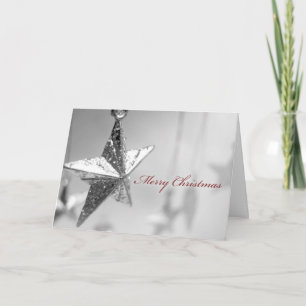 Ornamento de la estrella de la tarjeta de Navidad
