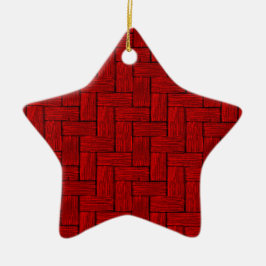 Ornamento de la estrella de madera roja brillante