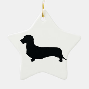 Ornamento de la estrella del Dachshund del pelo