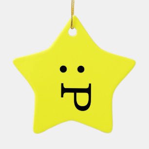 Ornamento de la estrella del Emoticon - lengua que