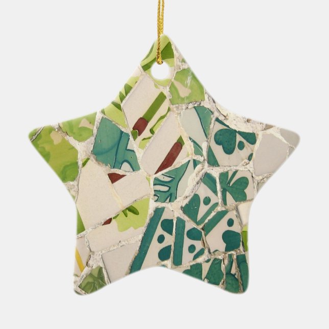 Ornamento de la estrella del mosaico de Gaudi (Frente)