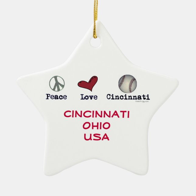 Ornamento de la estrella del navidad de Cincinnati (Frente)