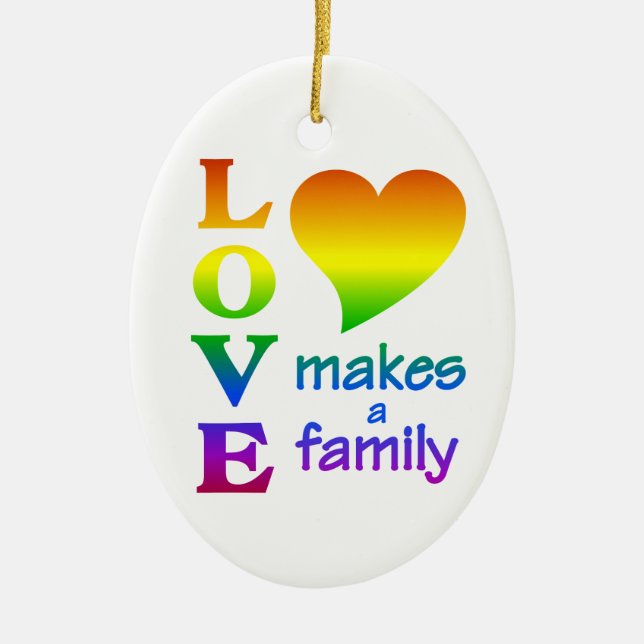 Ornamento de la familia arcoiris, personalizar (Frente)
