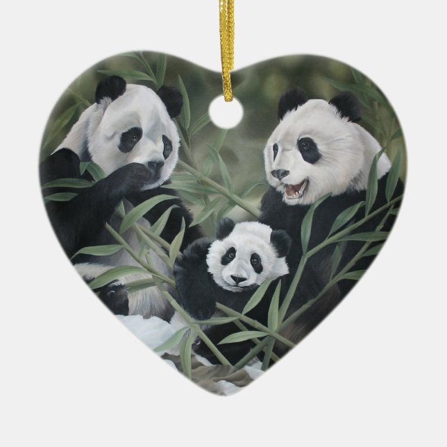 Ornamento de la familia de la panda (Frente)