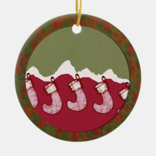 Ornamento de la familia de las medias del navidad