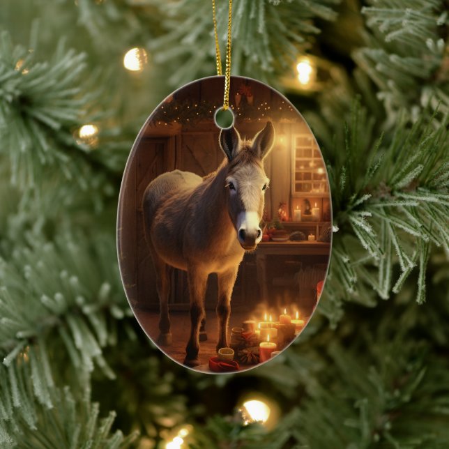 Ornamento de la familia del burro bebé, regalos de (Árbol)