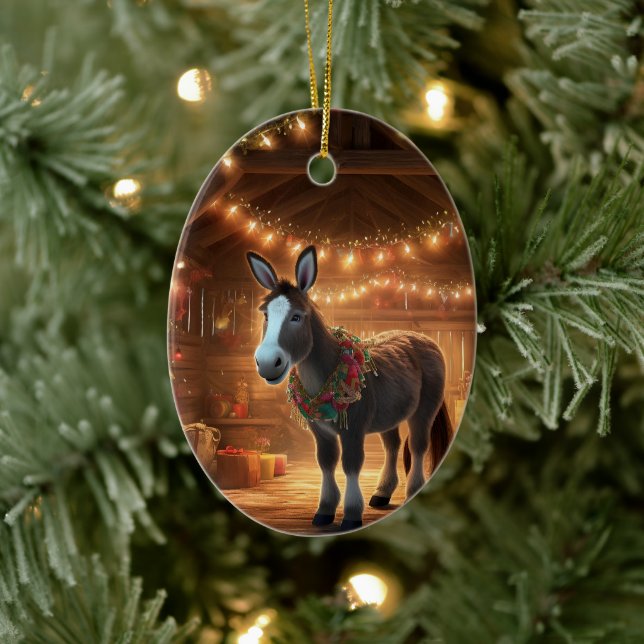 Ornamento de la familia del burro bebé, regalos de (Árbol)