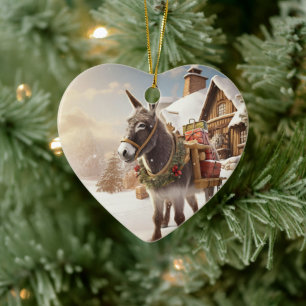Ornamento de la familia del burro bebé, regalos de