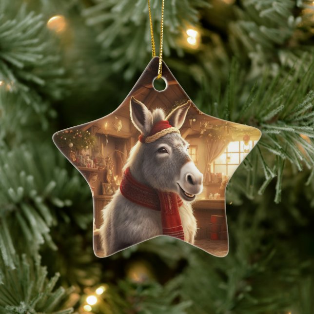 Ornamento de la familia del burro bebé, regalos de (Árbol)