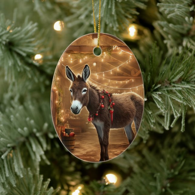 Ornamento de la familia del burro bebé, regalos de (Árbol)