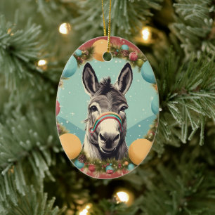 Ornamento de la familia del burro bebé, regalos de