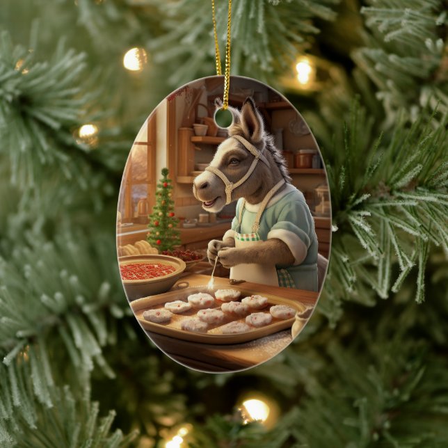 Ornamento de la familia del burro bebé, regalos de (Árbol)