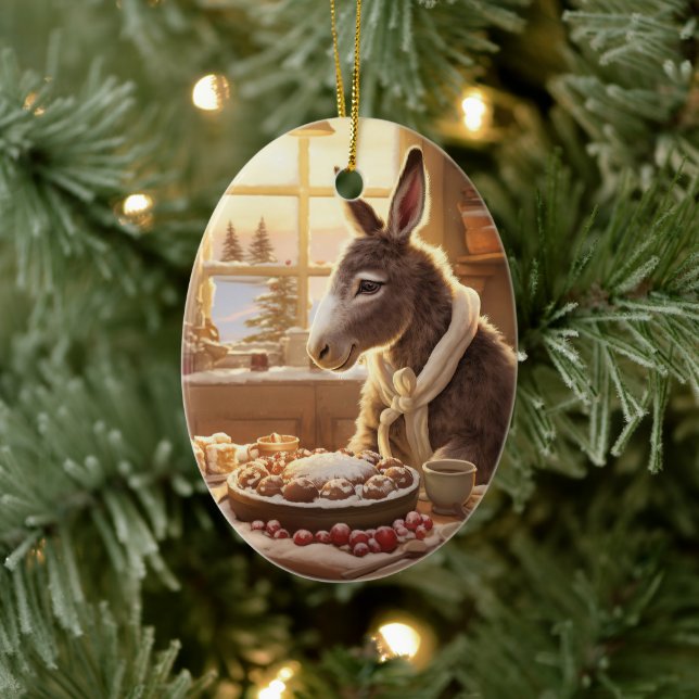 Ornamento de la familia del burro bebé, regalos de (Árbol)