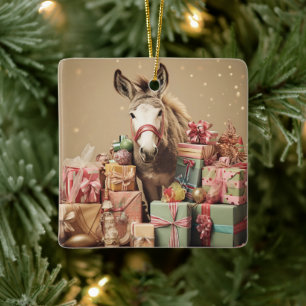 Ornamento de la familia del burro bebé, regalos de
