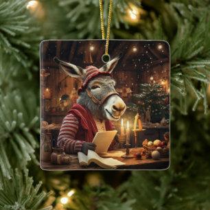 Ornamento de la familia del burro bebé, regalos de