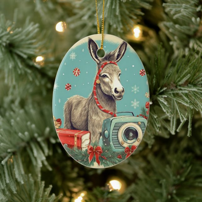 Ornamento de la familia del burro bebé, regalos de (Árbol)