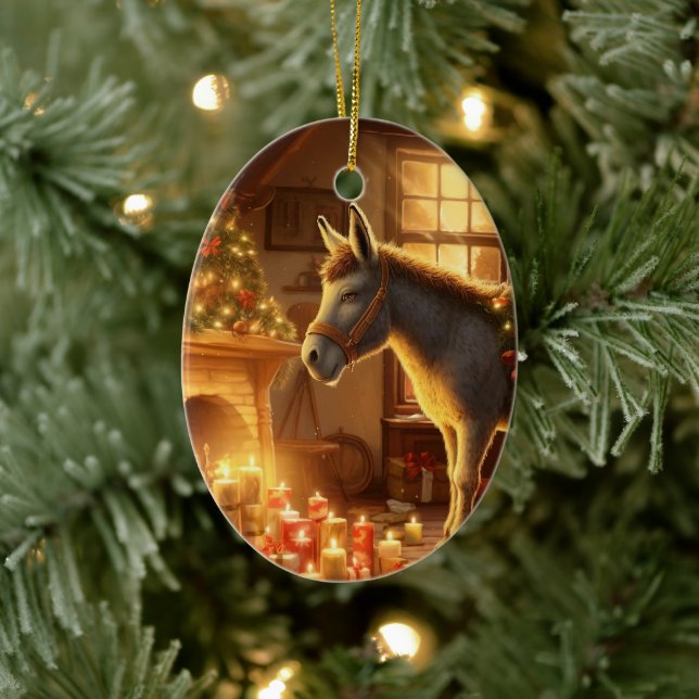 Ornamento de la familia del burro bebé, regalos de (Árbol)