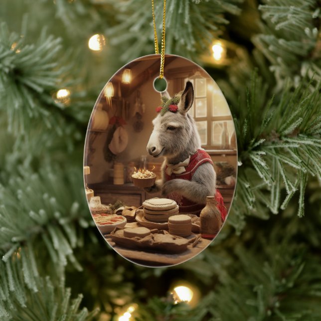 Ornamento de la familia del burro bebé, regalos de (Árbol)