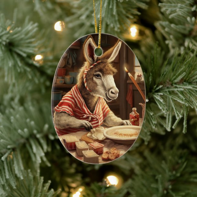 Ornamento de la familia del burro bebé, regalos de (Árbol)