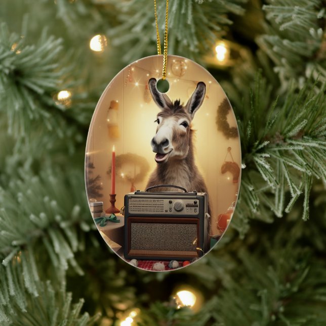 Ornamento de la familia del burro bebé, regalos de (Árbol)
