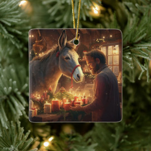 Ornamento de la familia del burro bebé, regalos de