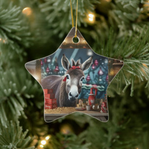 Ornamento de la familia del burro bebé, regalos de