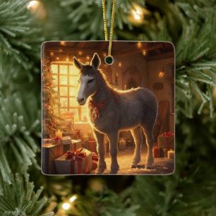 Ornamento de la familia del burro bebé, regalos de