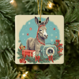 Ornamento de la familia del burro bebé, regalos de